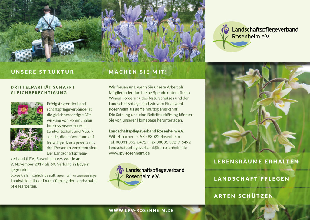 Folder für den Landschaftspflegeverband Rosenheim